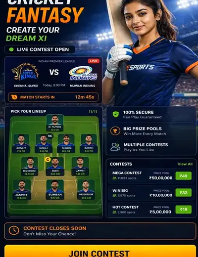 23betnow (23 bet now) fantasy cricket & matchday visual 3